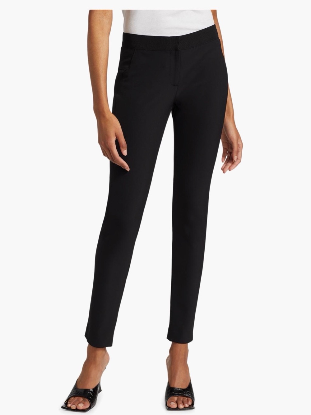 Veronica Beard Black Straight-Leg Pull-On Pants